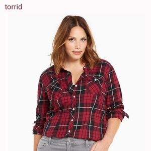 ❤️ Torrid 1X Plaid Camp Shirt